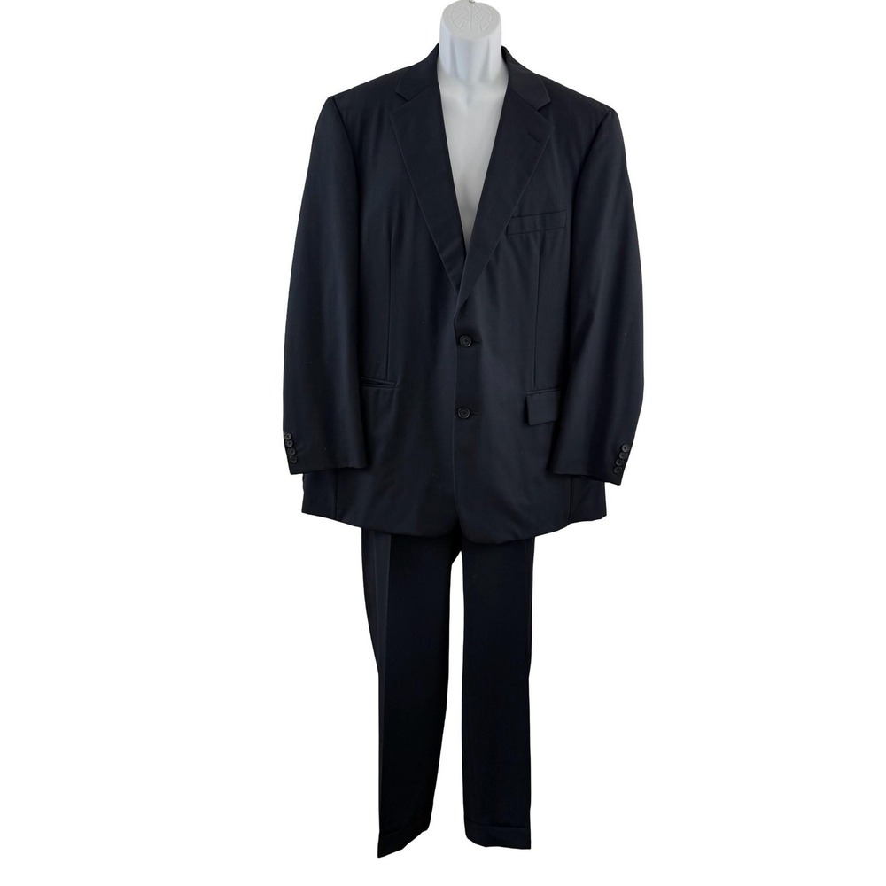The Andover Shop Suit Mens 46 Long Blue Wool Super 120s 2 Piece 40x32 Pants
